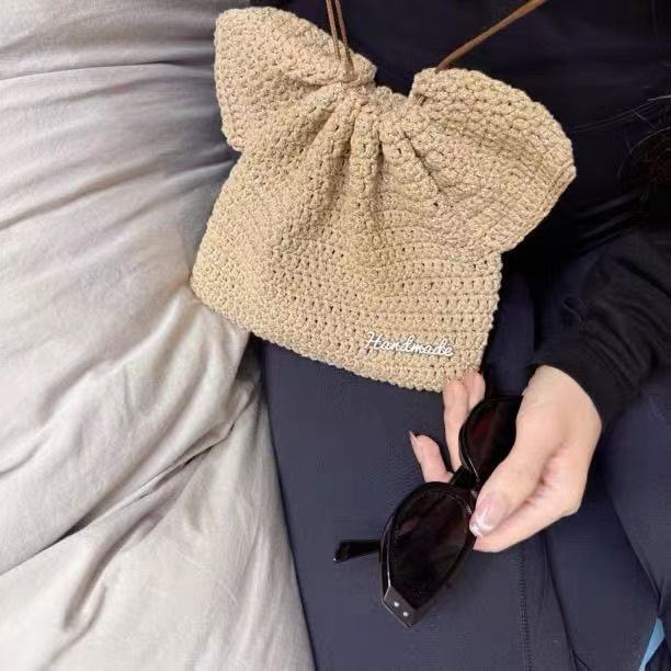 Multi-Color Dress Shaped Handmade Crochet Mini Bag
