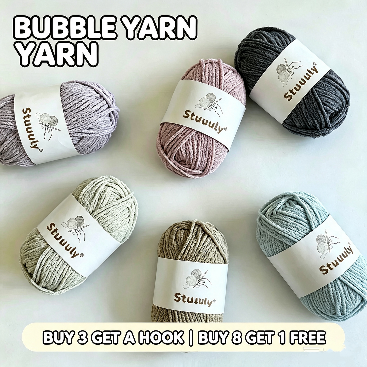 Mori Knot Bubble Yarn 2.5mm Textured Crochet Yarn for Summer Handmade Knitting