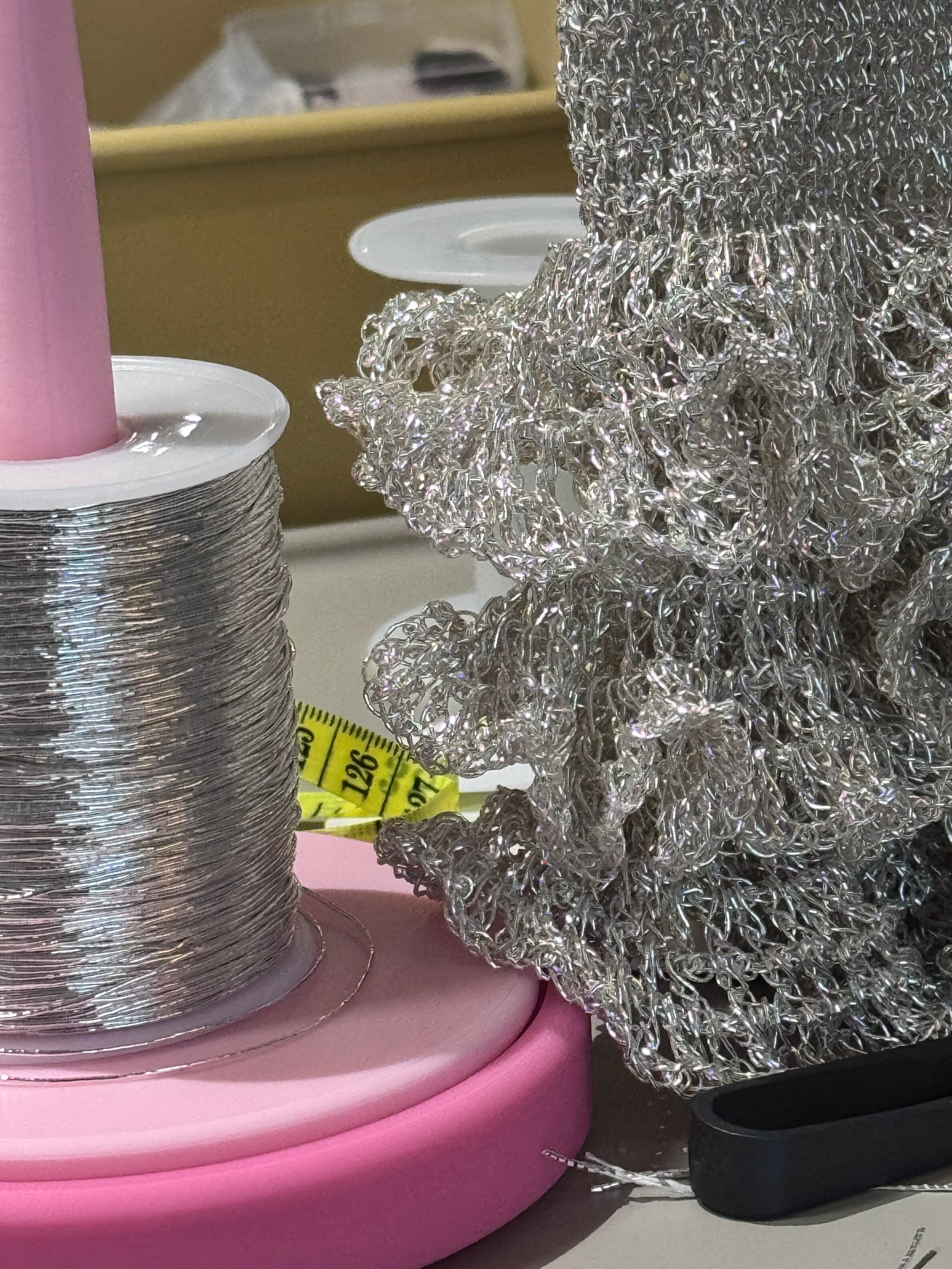 Shiny Silver Ruffle Crochet Mini Chain Shoulder Bag Party Purse