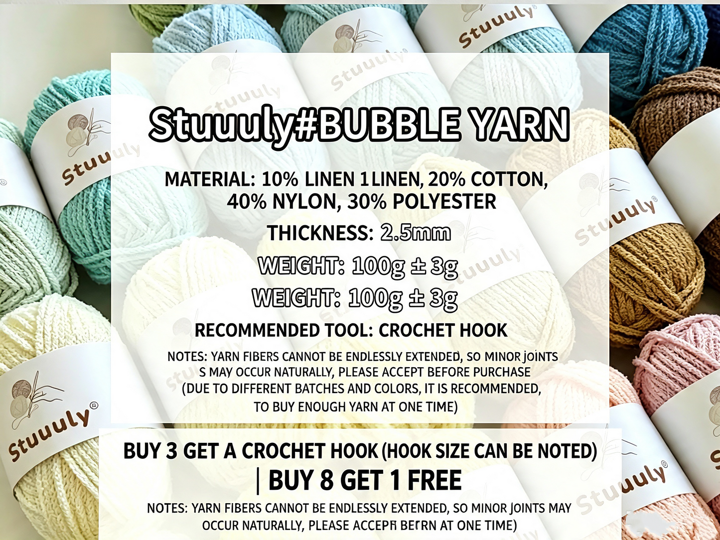 Mori Knot Bubble Yarn 2.5mm Textured Crochet Yarn for Summer Handmade Knitting