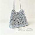 Handmade Sparkly Silver Crochet Mesh Tote Bag
