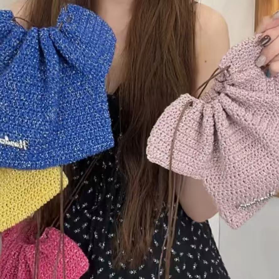 Multi-Color Dress Shaped Handmade Crochet Mini Bag