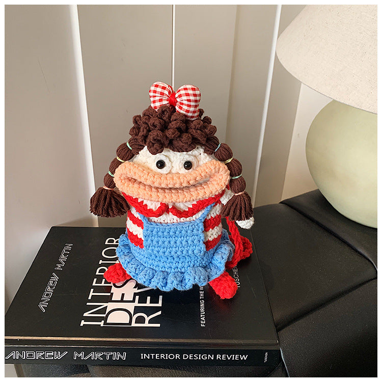 Handmade Crochet Big Mouth Girl Crossbody Bag