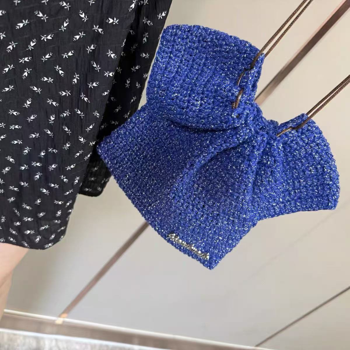 Multi-Color Dress Shaped Handmade Crochet Mini Bag
