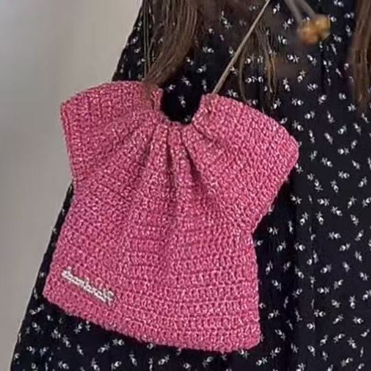 Multi-Color Dress Shaped Handmade Crochet Mini Bag