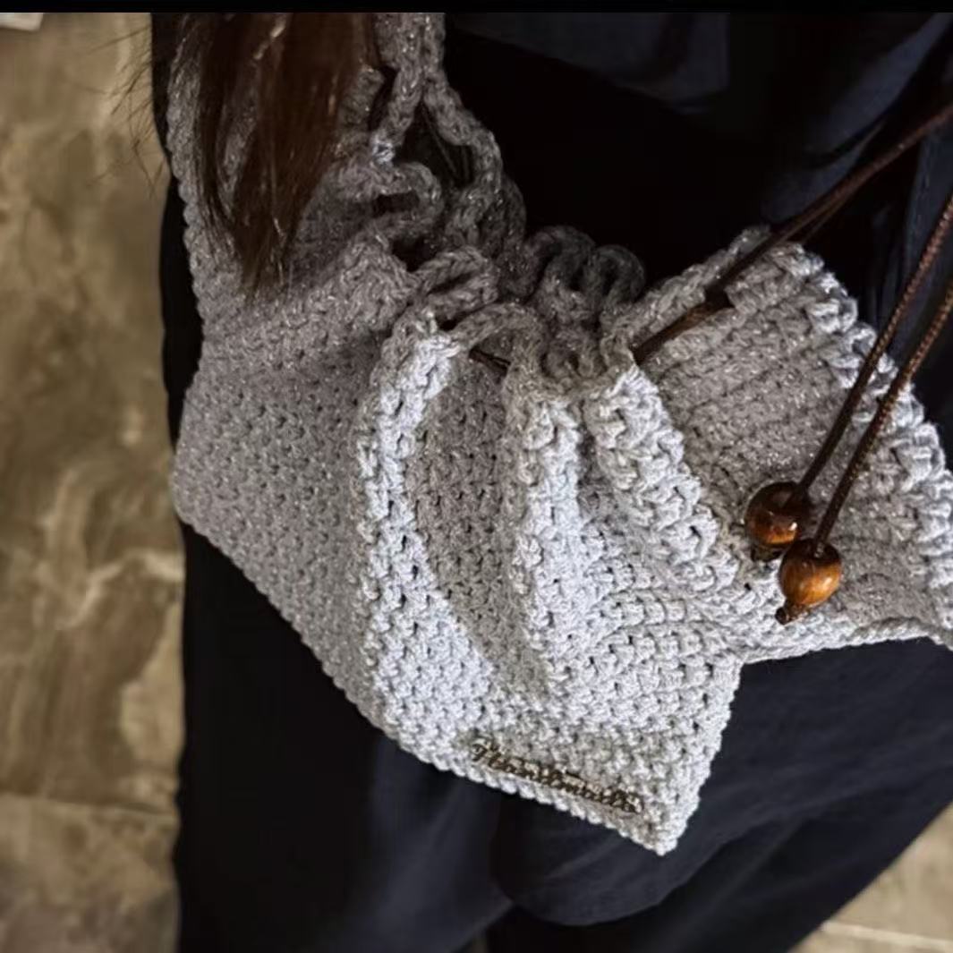 Multi-Color Dress Shaped Handmade Crochet Mini Bag