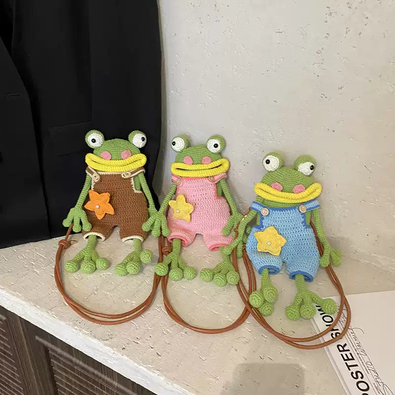 3D Frog Overalls Crossbody Bag Crochet PDF Pattern With Video