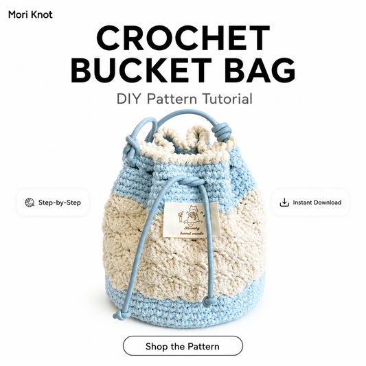 Crochet Puff Bucket Bag Pattern | PDF Diagram + Video Tutorial Instant Download