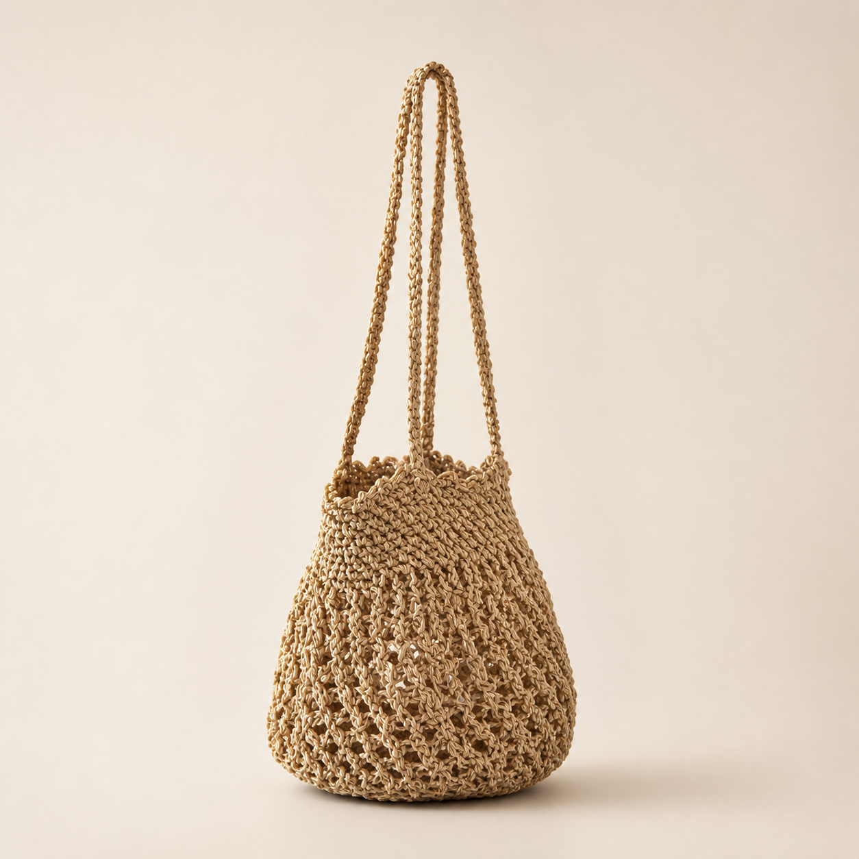 Metallic Gold Thread Crochet Hollow Shoulder Bag Summer Beach Tote