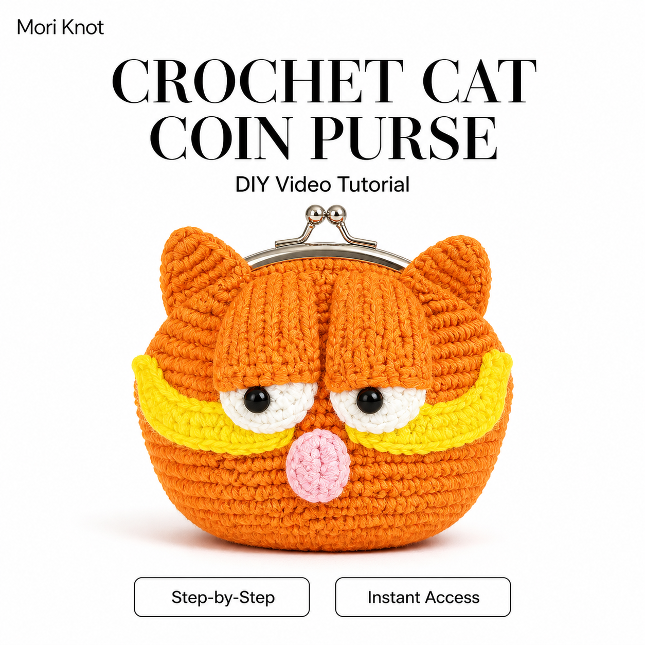 Garfield Cat Coin Purse Complete Video Tutorial