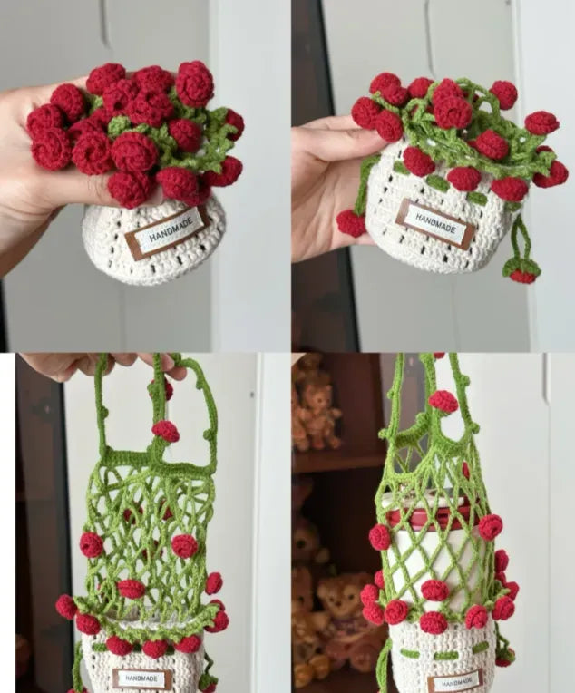 Dual Use Rose Crochet PDF Pattern With Complete Video Tutorial