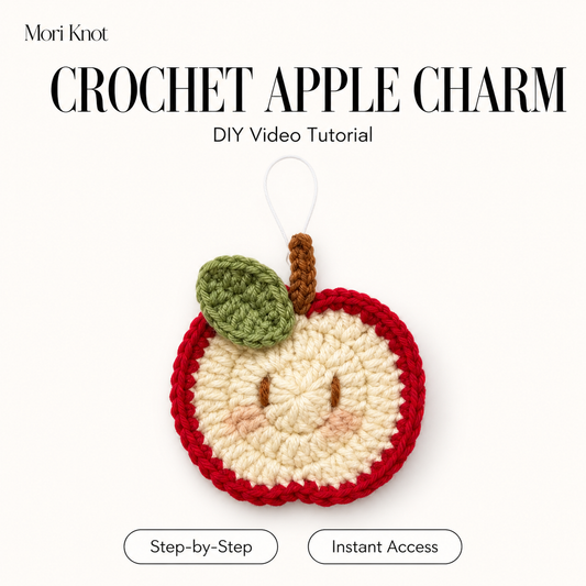 Apple Crochet Charm DIY Video Tutorial by Mori Knot