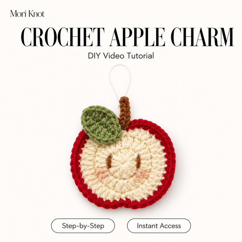 Apple Crochet Charm DIY Video Tutorial by Mori Knot