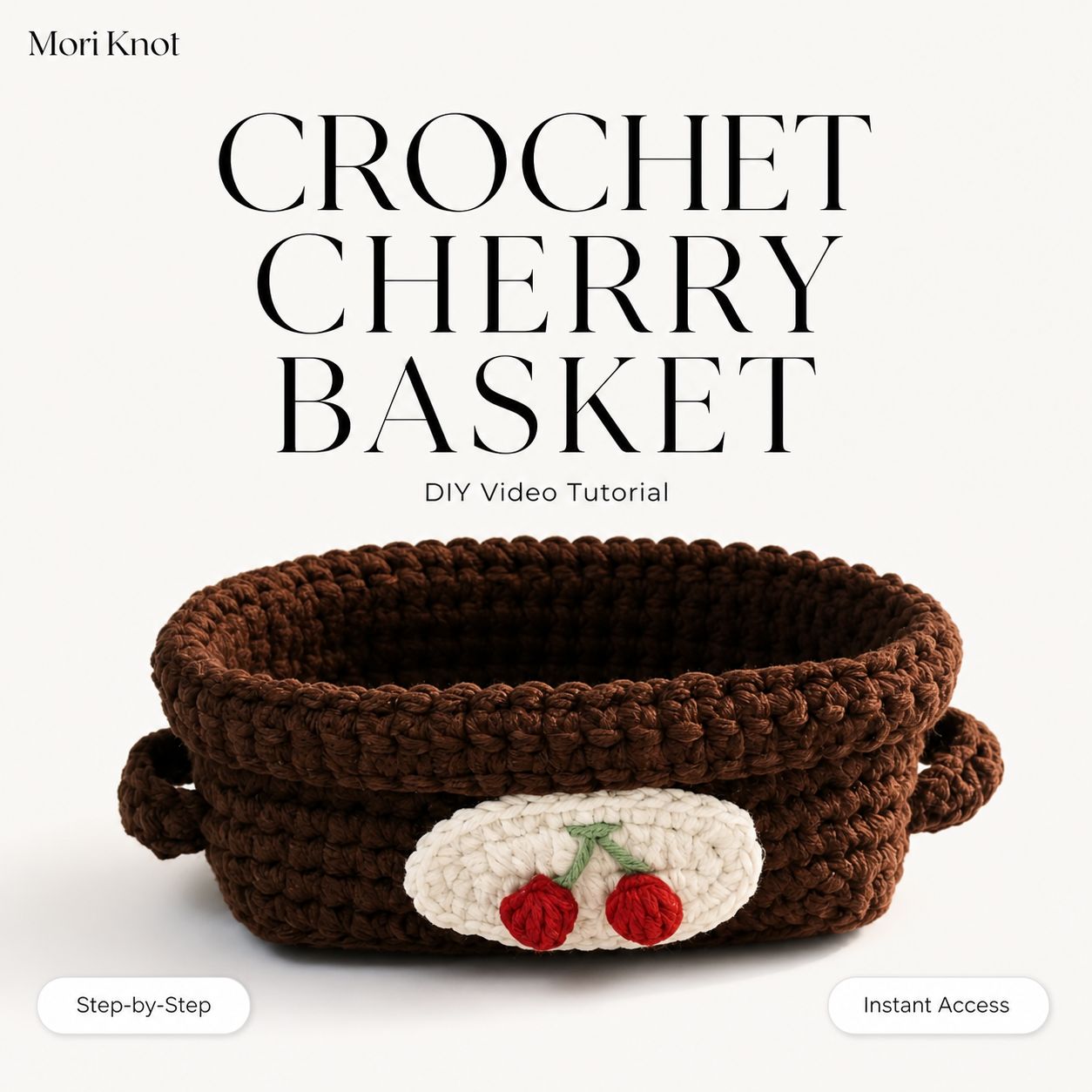 Crochet Cherry Storage Basket Complete Video Tutorial