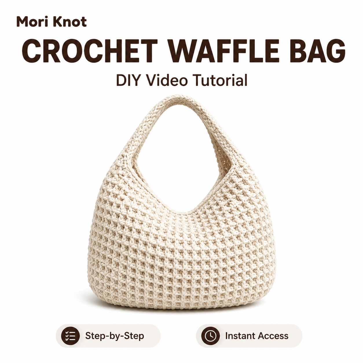 Crochet Waffle Stitch Bag Complete Video Tutorial