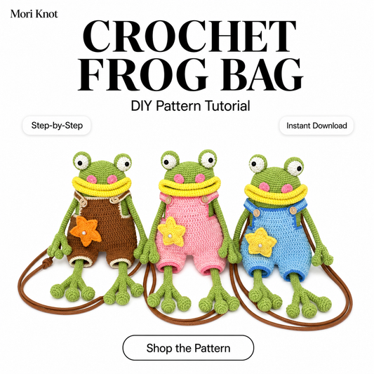 3D Frog Overalls Crossbody Bag Crochet PDF Pattern With Video