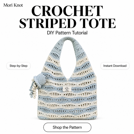 Striped Hollow Crochet Tote Bag Full Video Tutorial