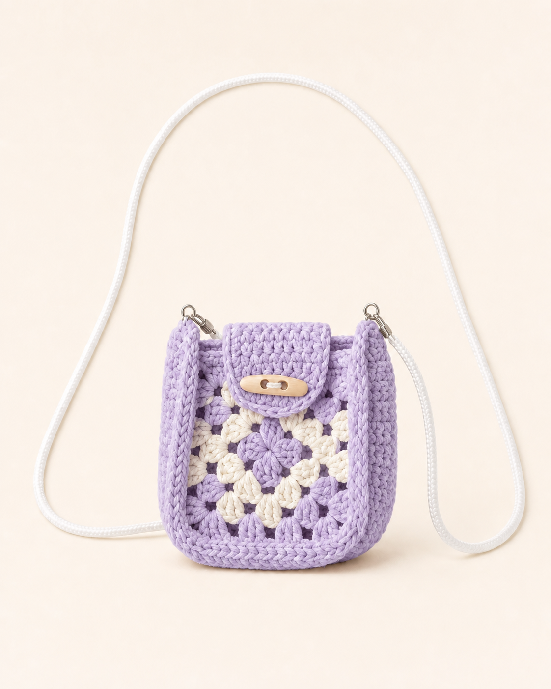 Mori Knot customizable crochet bag in lilac